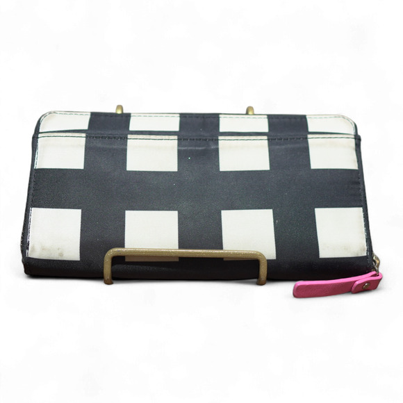 Kate Spade Neda Grove Street printed Pop Art Check Zip Around Wallet Girly GUC - Picture 2 of 15